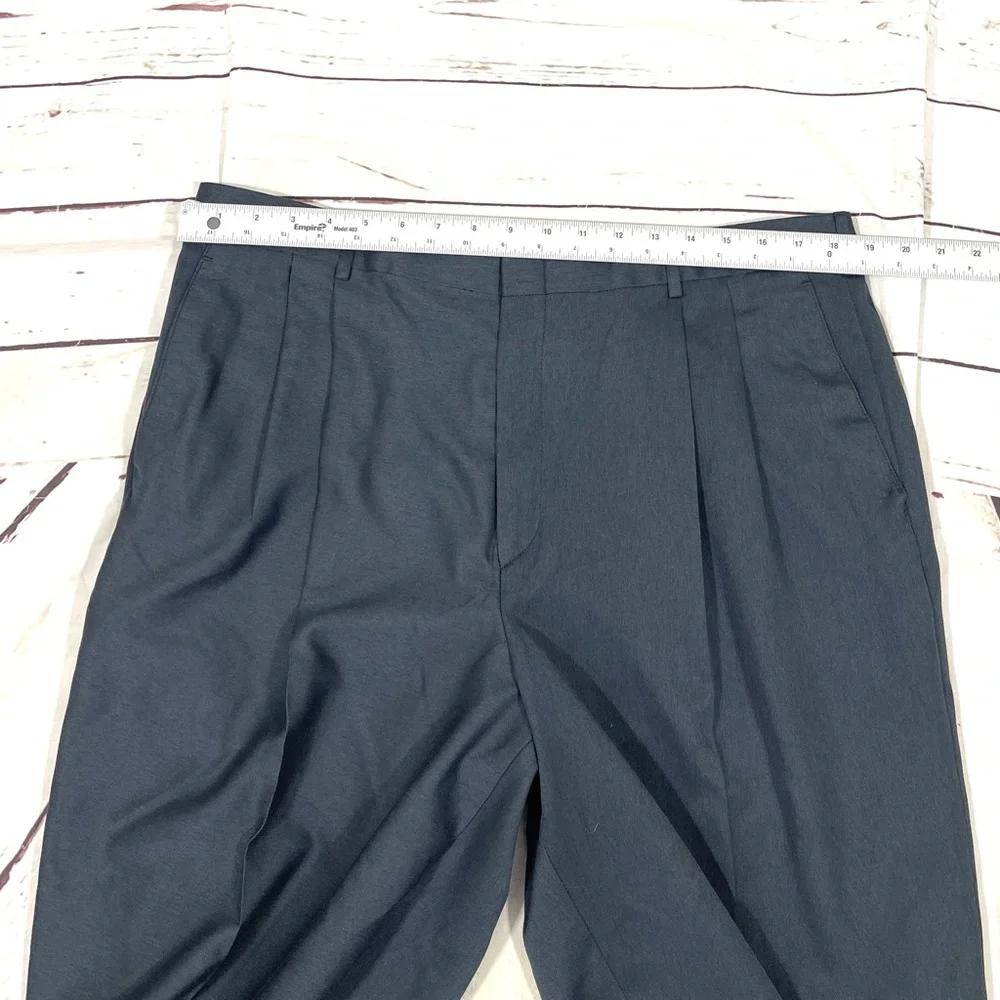 Savane Pants Mens Size 38x32‎ Grayish Blue Pleated Front Dress Pants